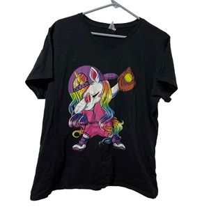 Port & Company Shirt Women 2XL Black Cotton Pony Colorful Lightweight Casual Tee